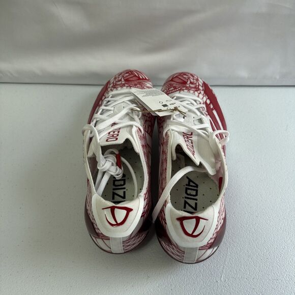 Adidas Adizero Electric  Football Cleats Shoes White Red  Size 10 IH8571 - Picture 16 of 16